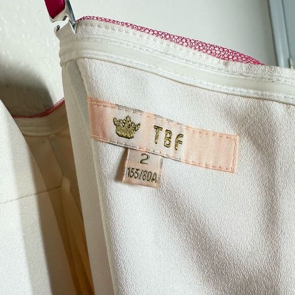 TBF Pink Striped Sleeveless Mini Dress Size 2 Bow Accent Lace Trim Spaghetti Y2K - Picture 11 of 11